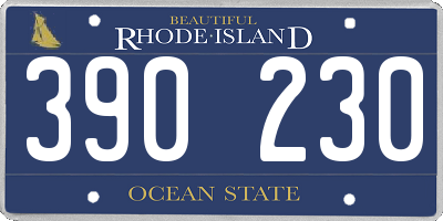 RI license plate 390230