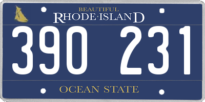 RI license plate 390231