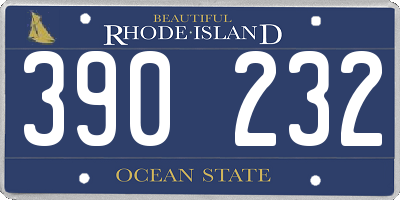 RI license plate 390232