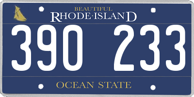 RI license plate 390233