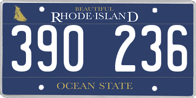 RI license plate 390236