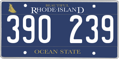 RI license plate 390239