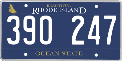 RI license plate 390247