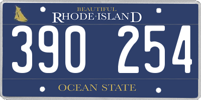 RI license plate 390254