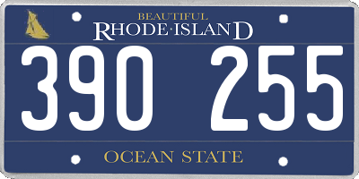 RI license plate 390255