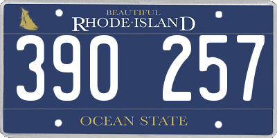 RI license plate 390257