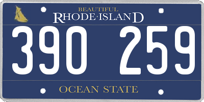 RI license plate 390259