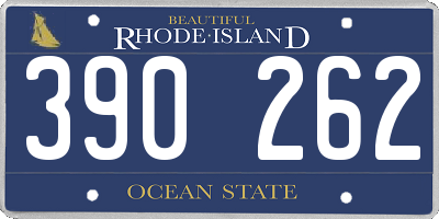 RI license plate 390262