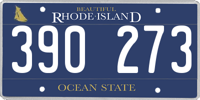 RI license plate 390273
