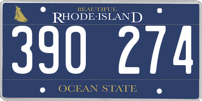 RI license plate 390274