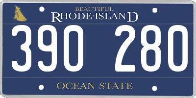 RI license plate 390280