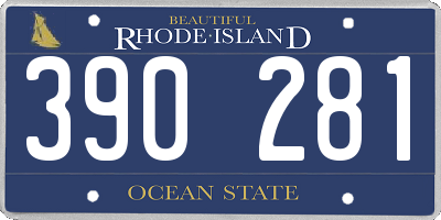 RI license plate 390281