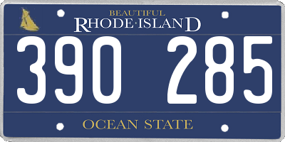 RI license plate 390285