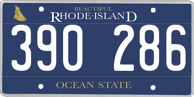 RI license plate 390286