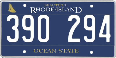 RI license plate 390294