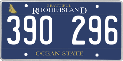 RI license plate 390296