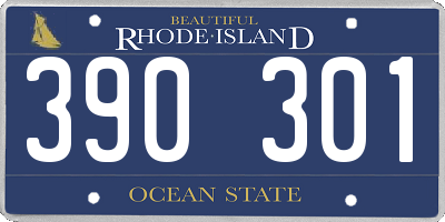 RI license plate 390301