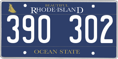 RI license plate 390302