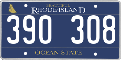 RI license plate 390308
