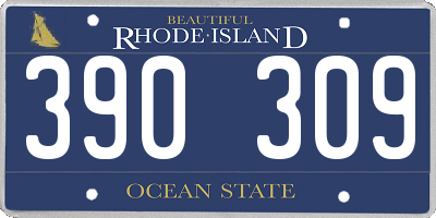 RI license plate 390309