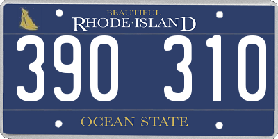 RI license plate 390310