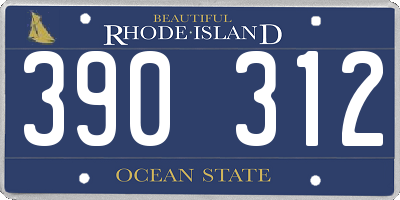 RI license plate 390312