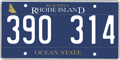 RI license plate 390314
