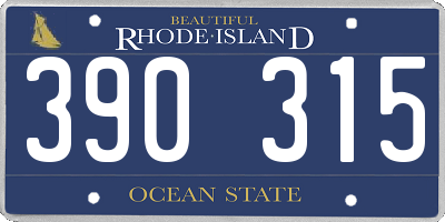RI license plate 390315