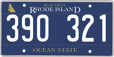 RI license plate 390321