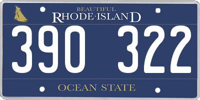 RI license plate 390322