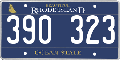 RI license plate 390323