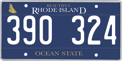 RI license plate 390324