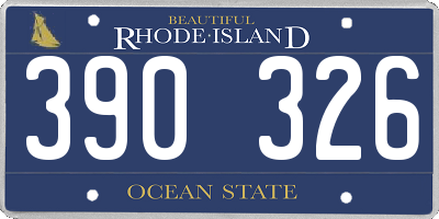 RI license plate 390326