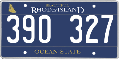 RI license plate 390327