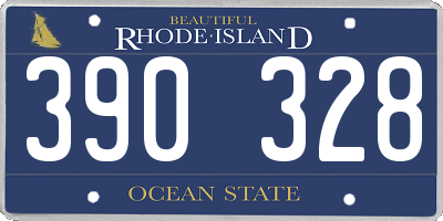 RI license plate 390328
