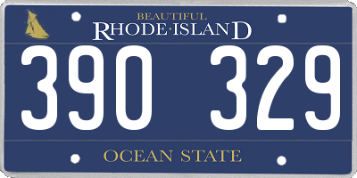 RI license plate 390329