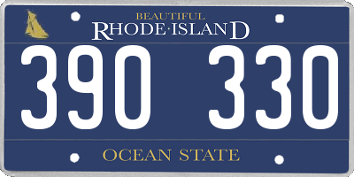 RI license plate 390330