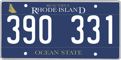 RI license plate 390331