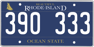 RI license plate 390333