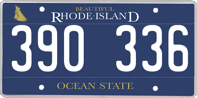 RI license plate 390336