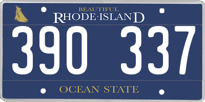 RI license plate 390337