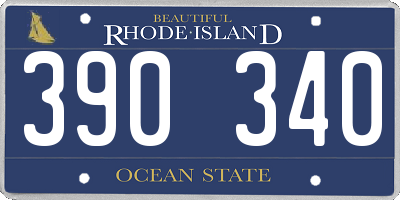 RI license plate 390340