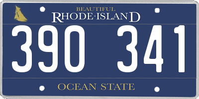 RI license plate 390341