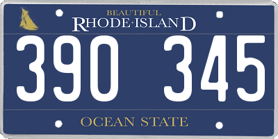RI license plate 390345