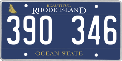 RI license plate 390346