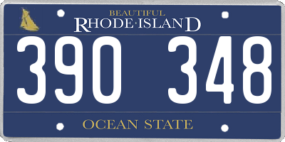 RI license plate 390348