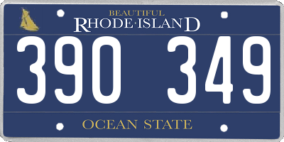 RI license plate 390349