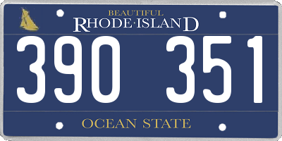 RI license plate 390351