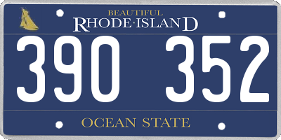 RI license plate 390352