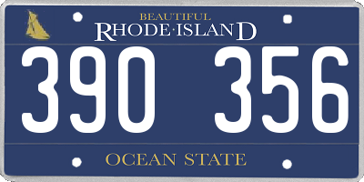 RI license plate 390356